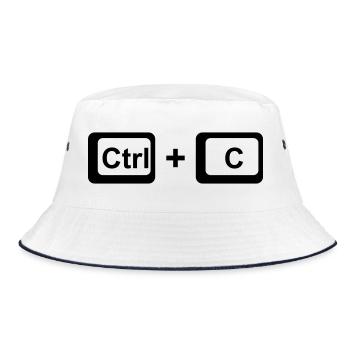 CTRL+C / Parents Gift for Father's Day /Mother's Day - Bucket Hat - white/navy - Front