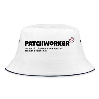 Patchworker - Bucket Hat - Weiß/Navy - Vorne