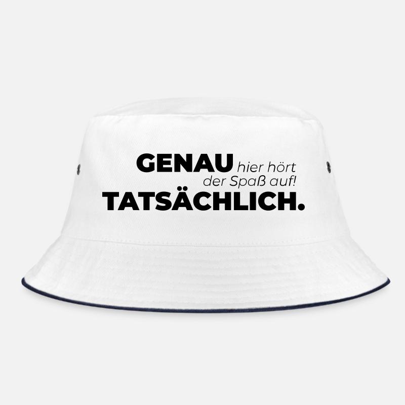 Genau hier hört der Spaß auf Tatsächlich. - Bucket Hat - Weiß/Navy
