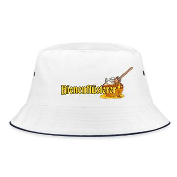 Bienenflüsterer // Illustration - Bucket Hat - Weiß/Navy - Vorne