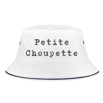 Kleine Choupette - Bucket Hat - Weiß/Navy - Vorne