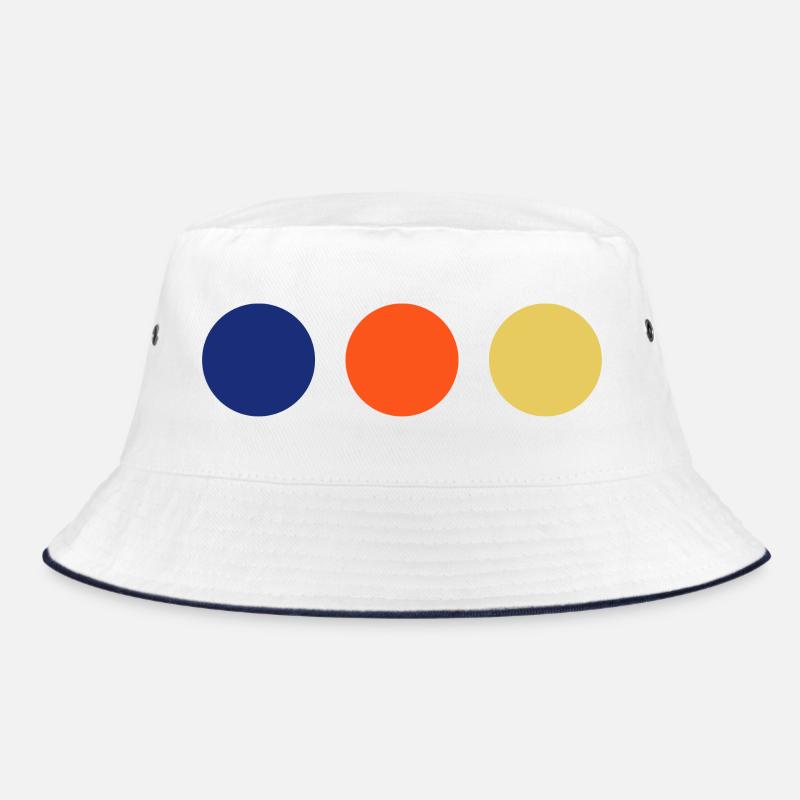 Minimal Circles Color Trio - Bucket Hat - Weiß/Navy