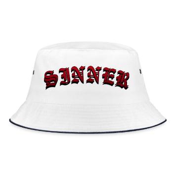 Sinner - Bucket Hat - white/navy - Front