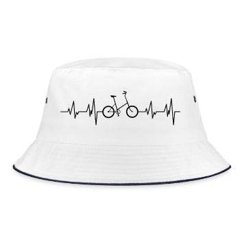 Klapprad Faltrad Bike Reiserad Campingrad Geschenk - Bucket Hat - Weiß/Navy - Vorne