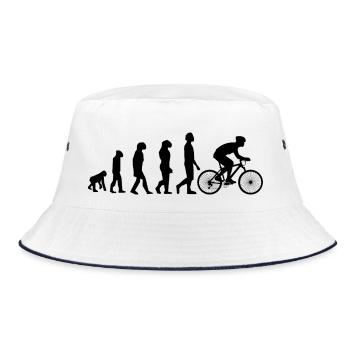 Evolution Fahrrad / Rennrad - Bucket Hat - Weiß/Navy - Vorne