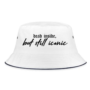 Dead Inside, Still Iconic – Dark & Stylish - Bucket Hat - Weiß/Navy - Vorne