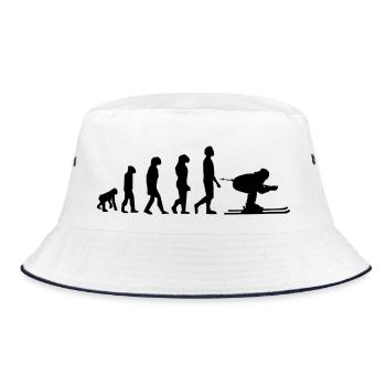 Evolution Ski / Skifahrer / Skispringer - Bucket Hat - Weiß/Navy - Vorne