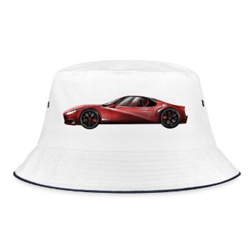 Futuristic sports car design - Bucket Hat - white/navy - Front