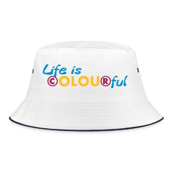 Life is colourful - Bucket Hat - white/navy - Front