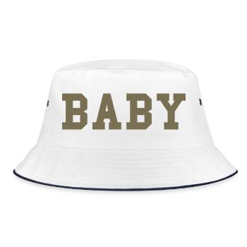 BABY – College Style Statement - Bucket Hat - white/navy - Front