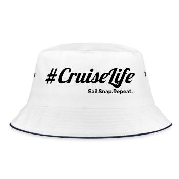 #CruiseLife - Bucket Hat - white/navy - Front