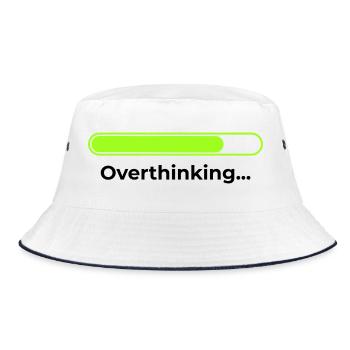 Overthinking - Bucket Hat - white/navy - Front