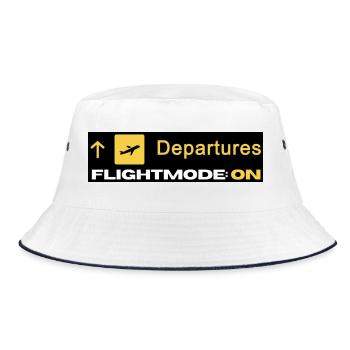 Departures Flight Mode On Symbol - Bucket Hat - white/navy - Front