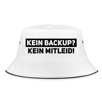 No backup? No Pity – IT Support Shirt - Bucket Hat - white/navy - Front