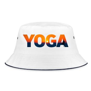 Yoga at dusk silhouette - Bucket Hat - white/navy - Front