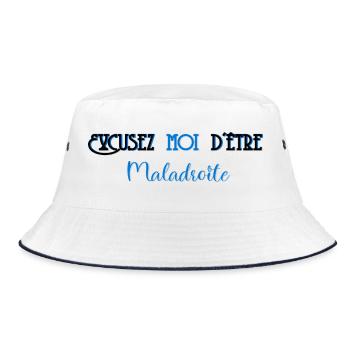 Excuse me for being clumsy - Bucket Hat - white/navy - Front