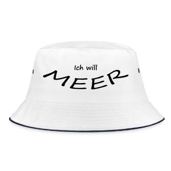 ICH WILL MEER - Bucket Hat - Weiß/Navy - Vorne