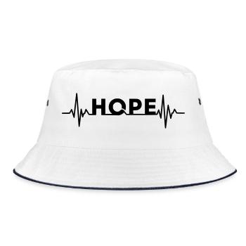 Lettrage HOPE avec battement de cœur – Motif Hope - Bob - blanc/marine - Devant
