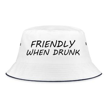 Freundlich, wenn betrunken - Bucket Hat - Weiß/Navy - Vorne