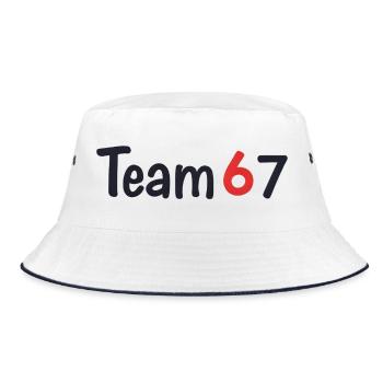 Team 6 7 – Collective Text Design - Bucket Hat - white/navy - Front
