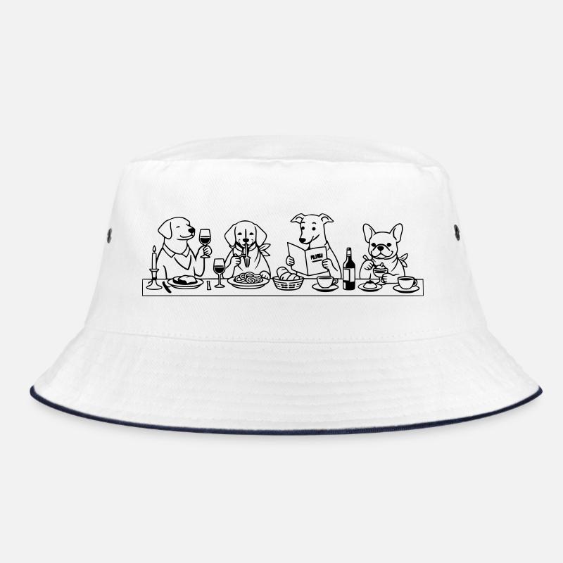 Dining Dogs Line Art Bucket Hat