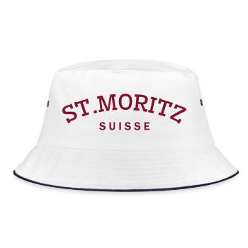 St. Moritz - Suisse - Schweiz - Swiss - Bucket Hat - Weiß/Navy - Vorne