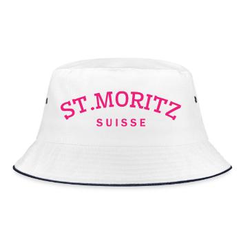 St. Moritz - Suisse - Schweiz - Swiss - Bucket Hat - Weiß/Navy - Vorne