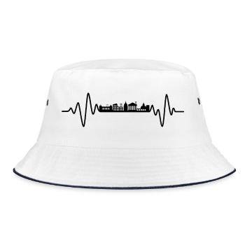 Rome Skyline Heartbeat Rome - Bucket Hat - white/navy - Front