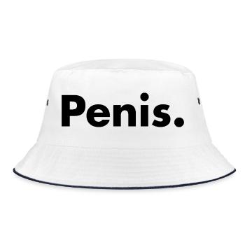 Penis - Bucket Hat - Weiß/Navy - Vorne