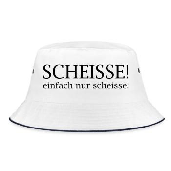 Scheisse! einfach nur scheisse. - Bucket Hat - Weiß/Navy - Vorne