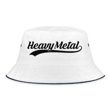 Heavy Metal Retro Sportlogo - Bucket Hat - Weiß/Navy - Vorne