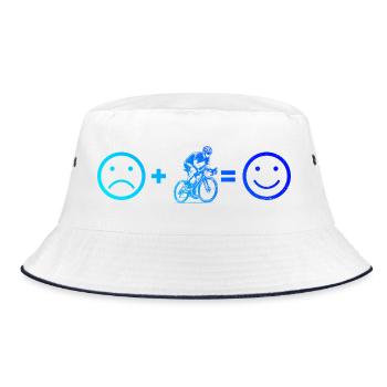 Clear road bike message - Bucket Hat - white/navy - Front