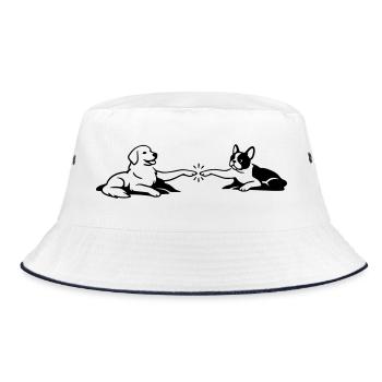 Dogs Touch Paws Michelangelo - Bucket Hat - white/navy - Front