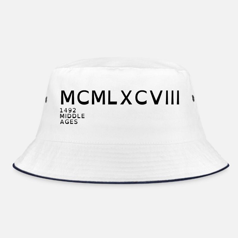 1998_LINE_black - Bucket Hat - white/navy