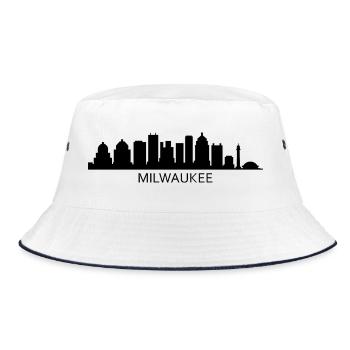 Milwaukee Skyline - Bucket Hat - white/navy - Front