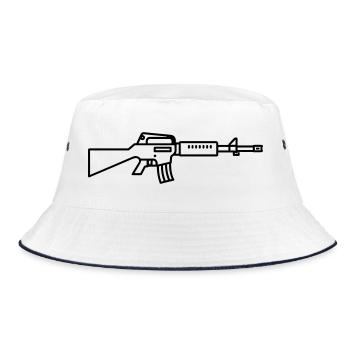 gun - Bucket Hat - white/navy - Front