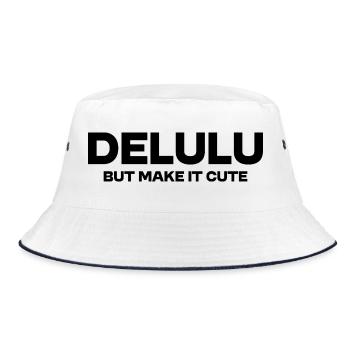 Delulu Mais rends-le mignon – Déclaration de tendance drôle - Bob - blanc/marine - Devant