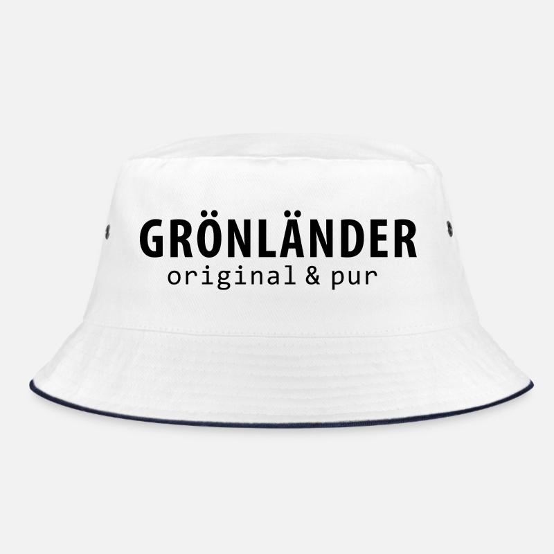 GRÖNLÄNDER – Original & PUR - Bucket Hat - Weiß/Navy