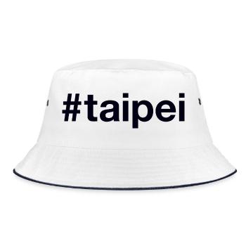 Taipei Taiwan Hashtag - Bucket Hat - white/navy - Front