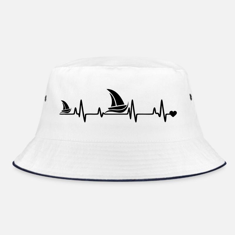 Sailboat heart - Bucket Hat - white/navy