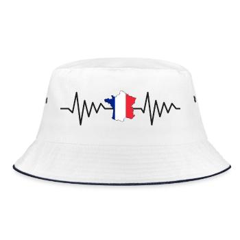 Pulsation Tricolore France - Flag France - Bucket Hat - white/navy - Front