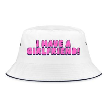 I have a girlfriend! - Bucket Hat - white/navy - Front