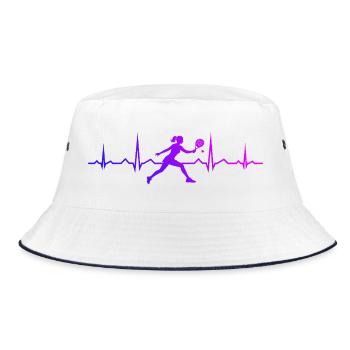 Geschenkidee für Padel Club Fans mit Padel Zubehör - Bucket Hat - Weiß/Navy - Vorne
