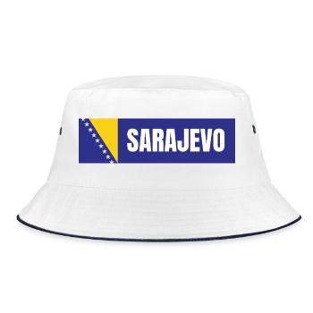Sarajevo in Bosnia and Herzegovina Flag Colors - Bucket Hat - white/navy - Front