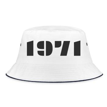 1971 - Bucket Hat - white/navy - Front