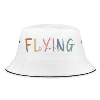 Flugbegleiter Geschenk - Muttertag Geschenk - Bucket Hat - Weiß/Navy - Vorne