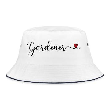 Gärtner - Bucket Hat - Weiß/Navy - Vorne
