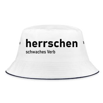 herrschen schwaches Verb - Bucket Hat - Weiß/Navy - Vorne