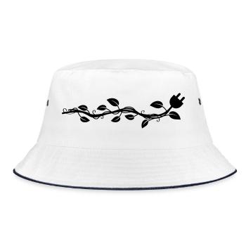 Garland leaves, which ends in a plug. - Bucket Hat - white/navy - Front