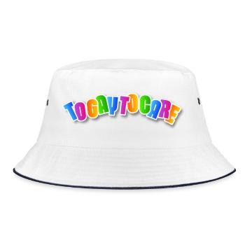Happy rainbow lettering - Bucket Hat - white/navy - Front